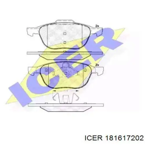 181617202 Icer Передні гальмівні колодки