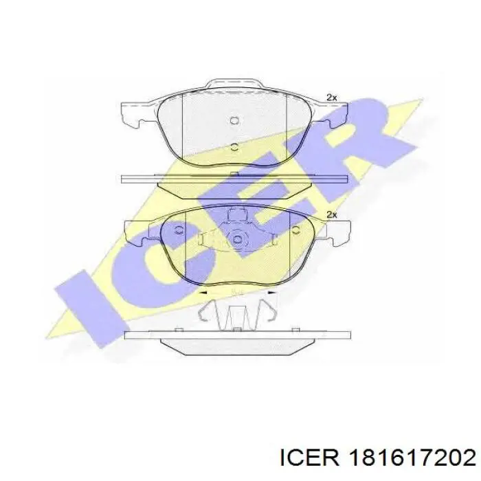 181617202 Icer колодки гальмівні передні, дискові