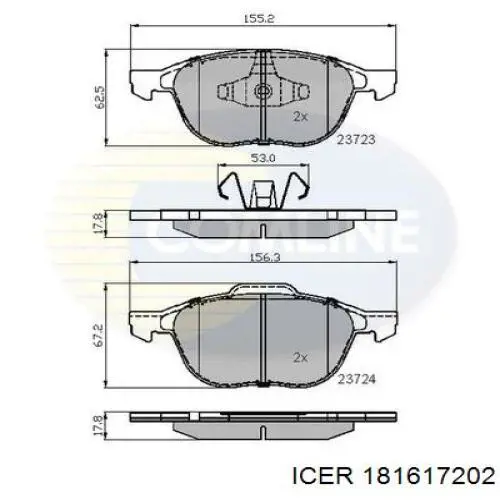 181617202 Icer Передні гальмівні колодки