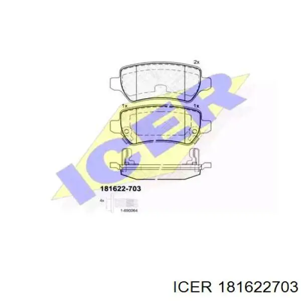 Задні гальмівні колодки Icer 181622703 ціна, від 18.12 USD