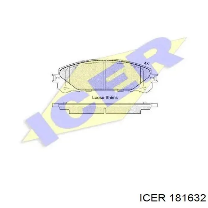 Купити 181632 Icer Колодки гальмівні передні, дискові