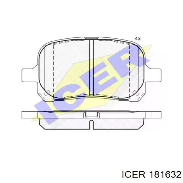 Передні тормозні колодки 181632 Icer