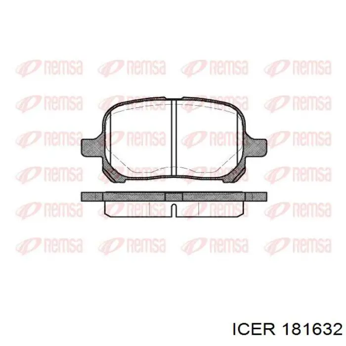 Колодки гальмівні передні, дискові 181632 Icer