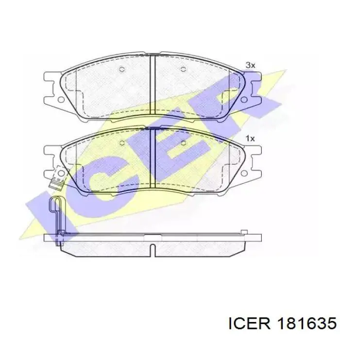 Купити 181635 Icer Колодки гальмівні передні, дискові