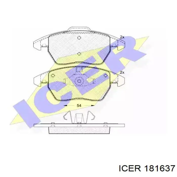 Передні тормозні колодки 181637 Icer