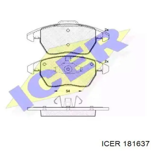 181637 Icer колодки гальмівні передні, дискові