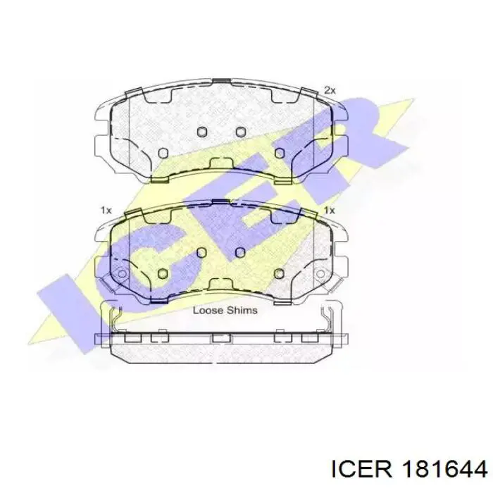 181644 Icer колодки гальмівні передні, дискові