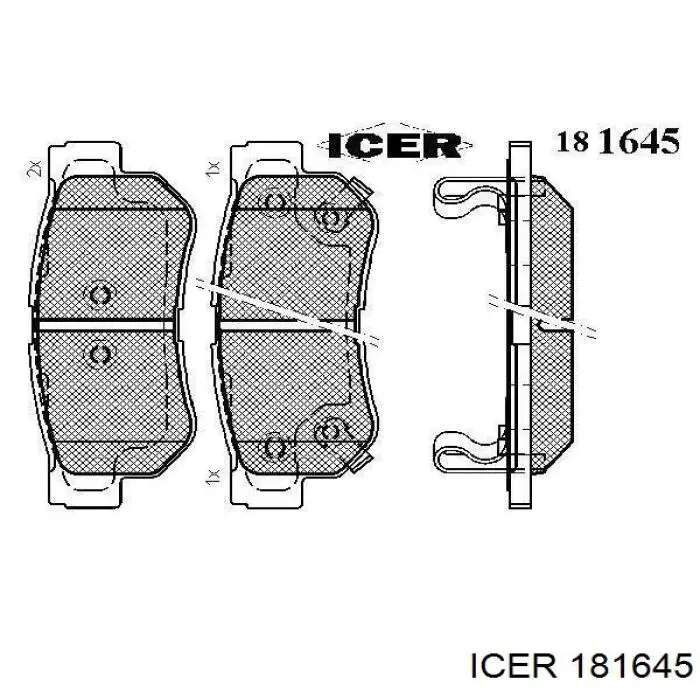 181645 Icer колодки гальмові задні, дискові