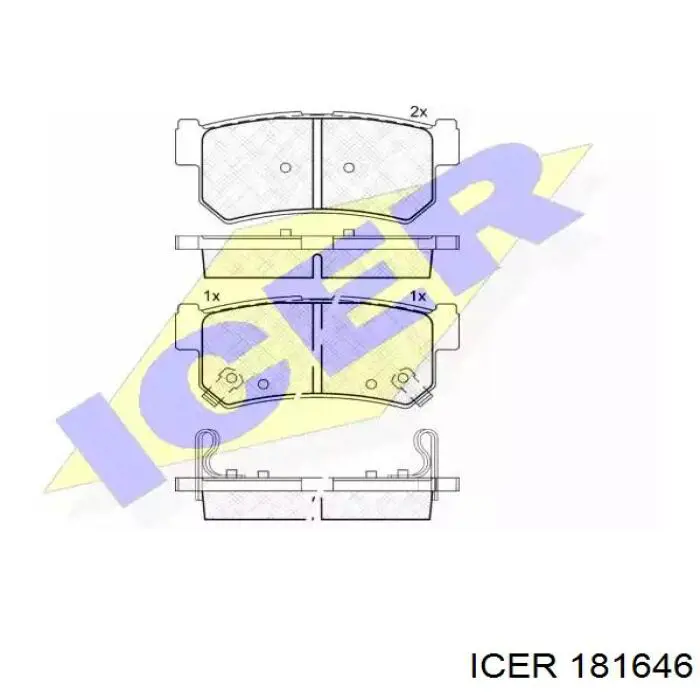Задні гальмівні колодки Icer 181646 ціна, від 19.09 USD