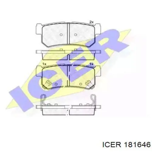 Колодки гальмові задні, дискові 181646 Icer