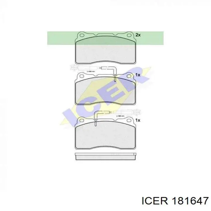181647 Icer колодки гальмівні передні, дискові