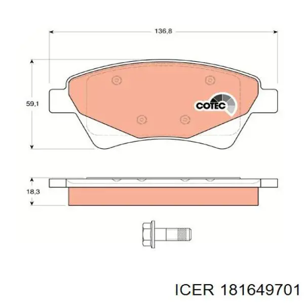 181649701 Icer Передні гальмівні колодки