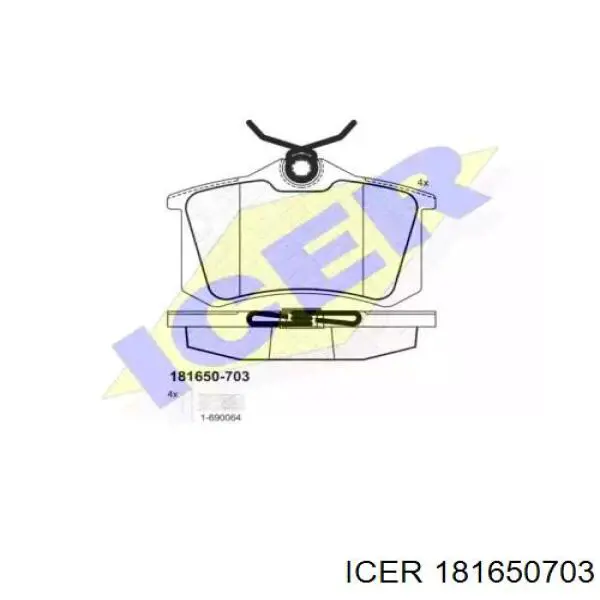 181650703 Icer Колодки гальмівні задні, дискові