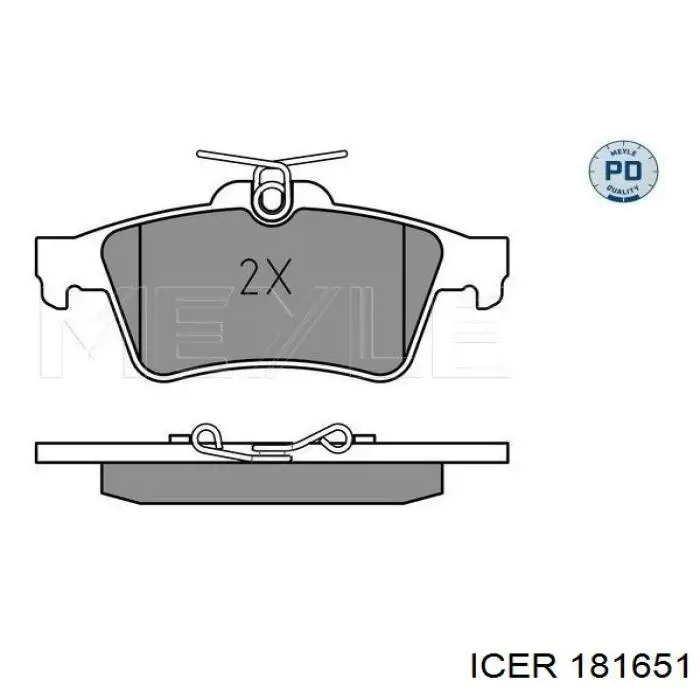 Задні гальмівні колодки 181651 Icer