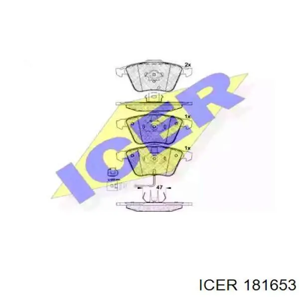 181653 Icer колодки гальмівні передні, дискові