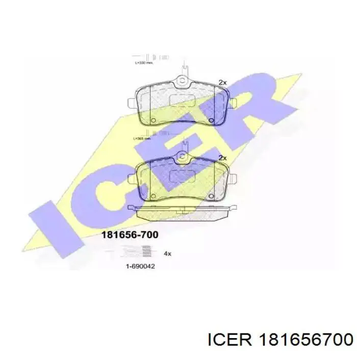 181656700 Icer Передні гальмівні колодки