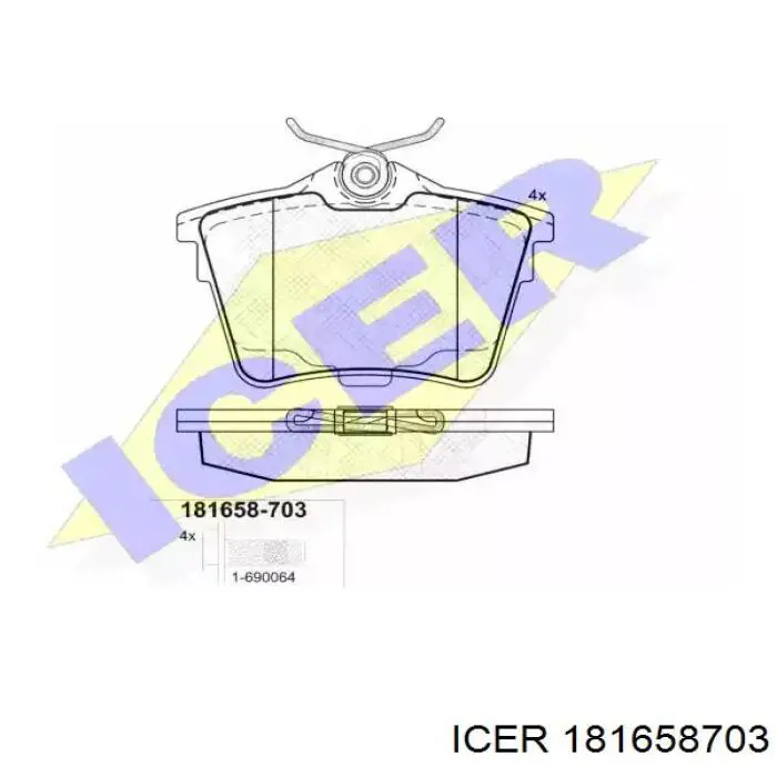 Задні гальмівні колодки Icer 181658703 ціна, від 18.89 USD