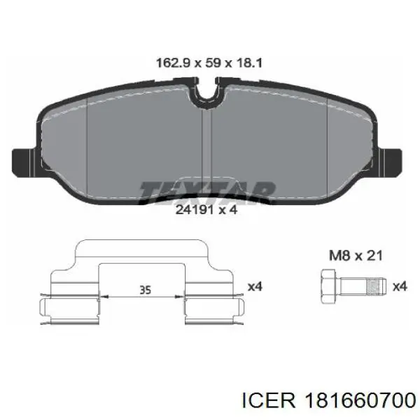 Гальмівні колодки Icer 181660700 ціна, від 25.53 USD