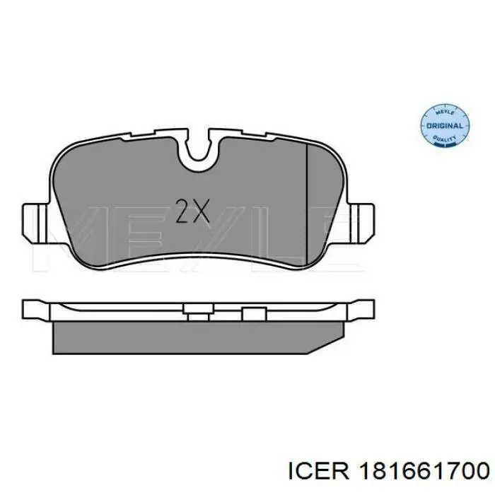 Колодки гальмові задні, дискові 181661700 Icer