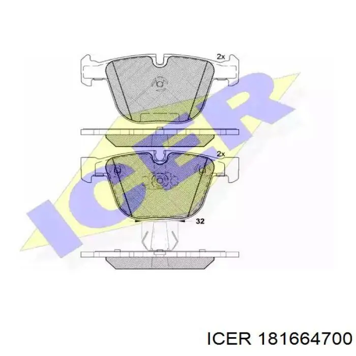 Задні гальмівні колодки Icer 181664700 ціна, від 21.92 USD