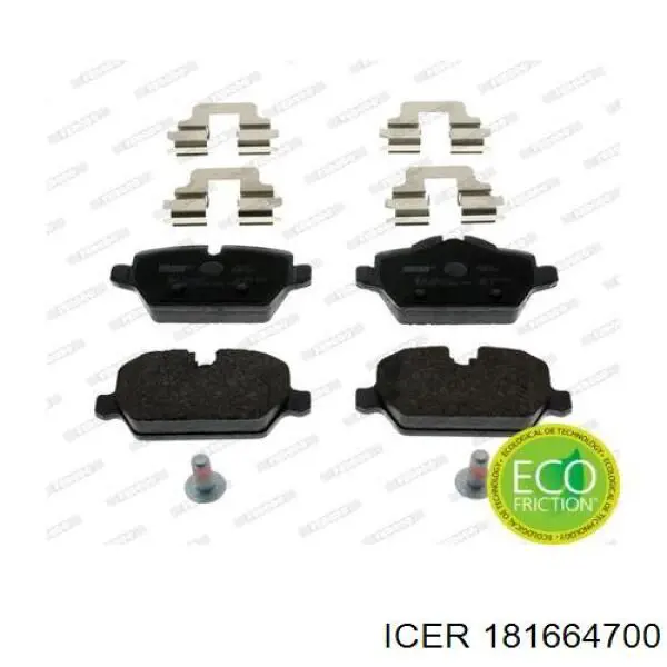 181664700 Icer Колодки гальмівні задні, дискові
