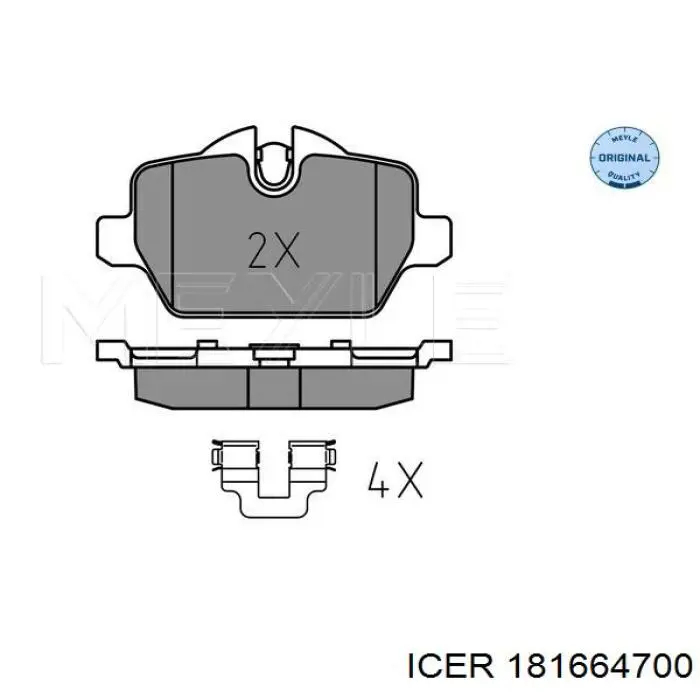 Задні гальмівні колодки Icer 181664700 ціна, від 21.92 USD