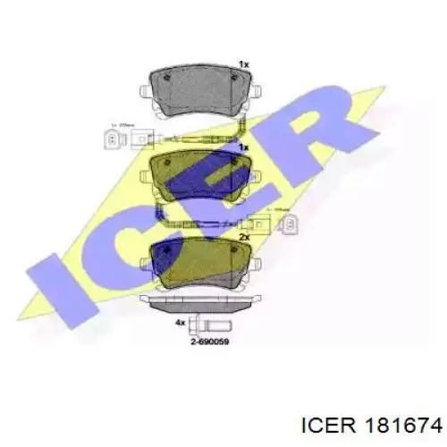 181674 Icer Колодки гальмівні задні, дискові