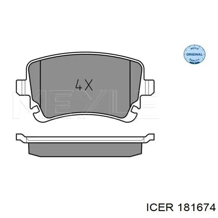 Задні гальмівні колодки Icer 181674 ціна, від 34.85 USD
