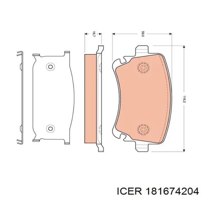 Задні гальмівні колодки Icer 181674204 ціна, від 24.91 USD