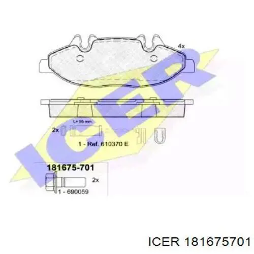 Купити 181675701 Icer Колодки гальмівні передні, дискові