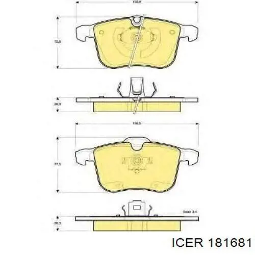 Купити 181681 Icer Колодки гальмівні передні, дискові