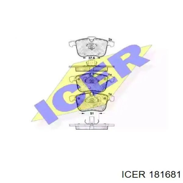 181681 Icer колодки гальмівні передні, дискові