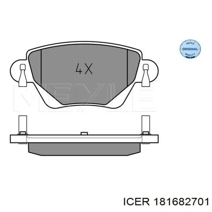 Колодки гальмові задні, дискові 181682701 Icer