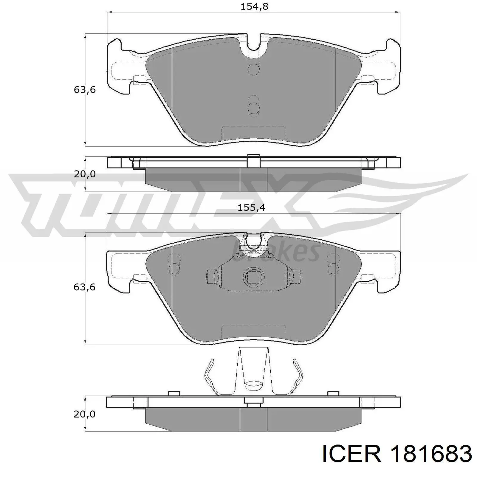 Гальмівні колодки Icer 181683 ціна, від 34.09 USD