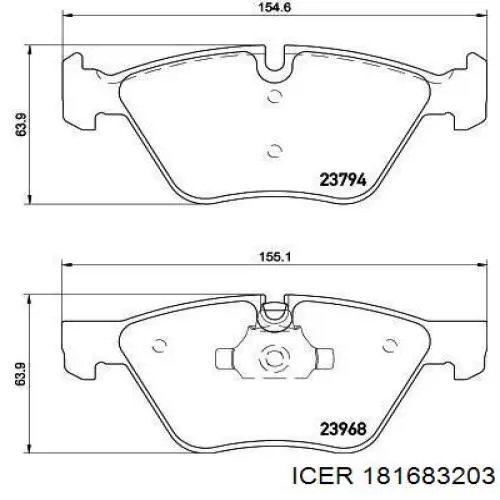 Купити 181683203 Icer Колодки гальмівні передні, дискові