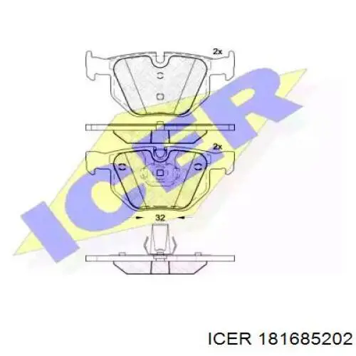 Задні дискові колодки Icer 181685202