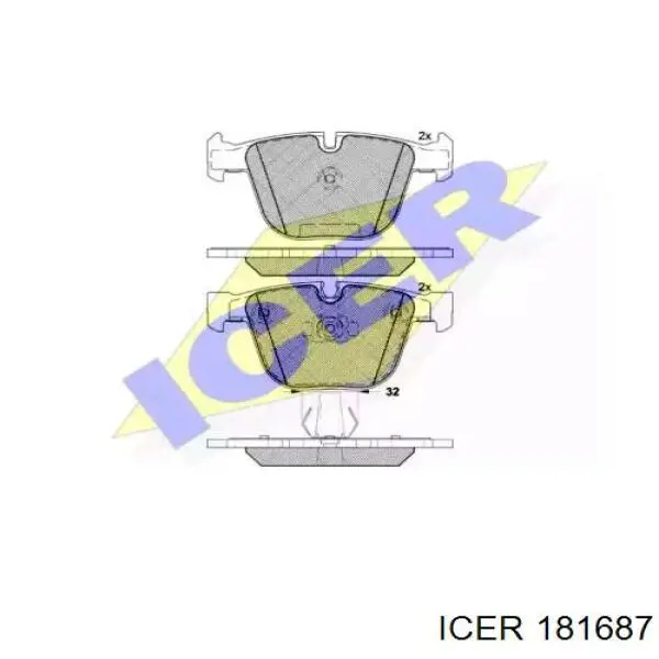 181687 Icer колодки гальмові задні, дискові