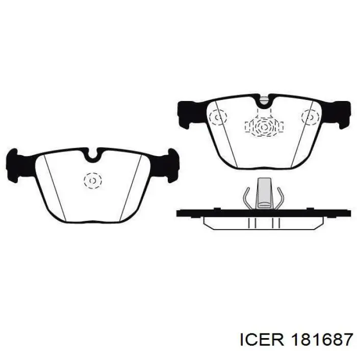 Задні гальмівні колодки Icer 181687 ціна, від 34.24 USD