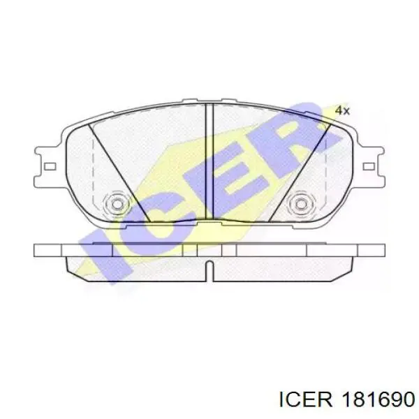 Колодки гальмівні передні, дискові 181690 Icer