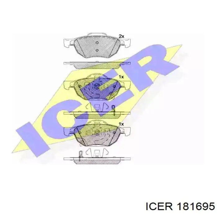 Купити 181695 Icer Колодки гальмівні передні, дискові