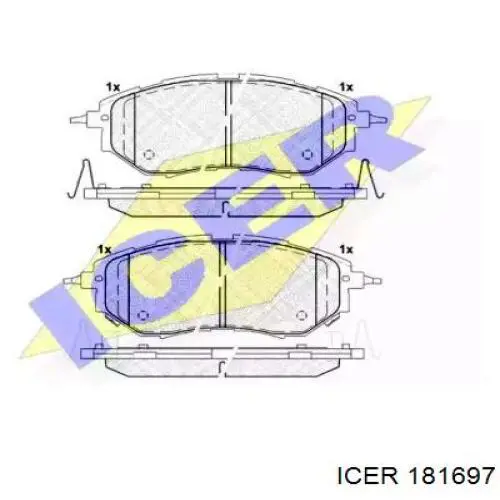 181697 Icer колодки гальмівні передні, дискові