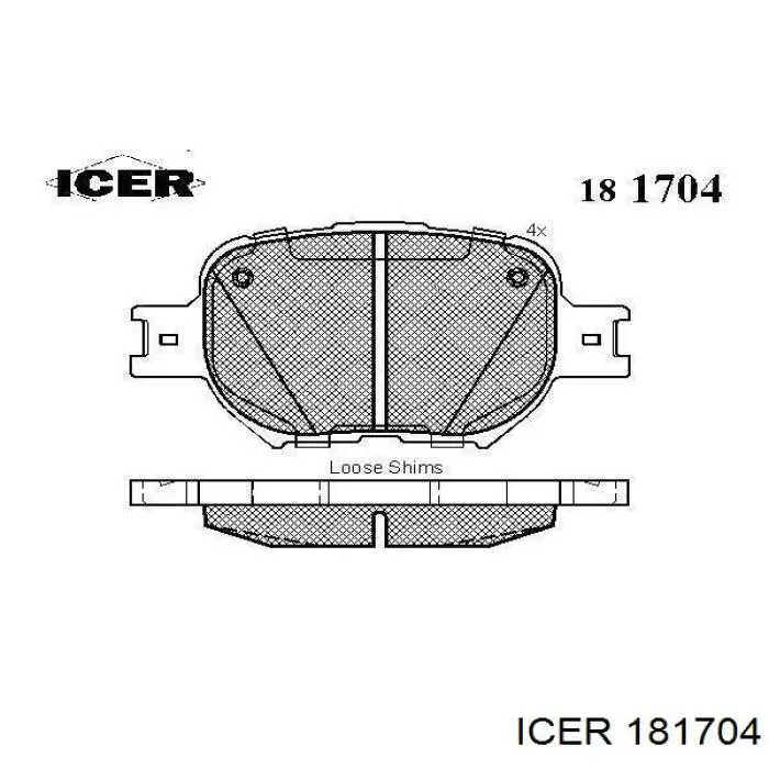 181704 Icer колодки гальмівні передні, дискові