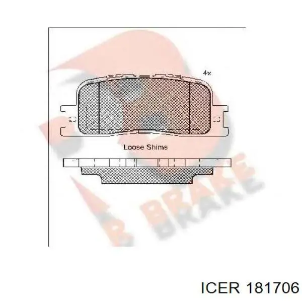 Купити 181706 Icer Задні колодки