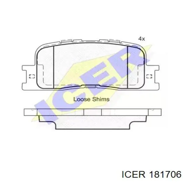 181706 Icer колодки гальмові задні, дискові