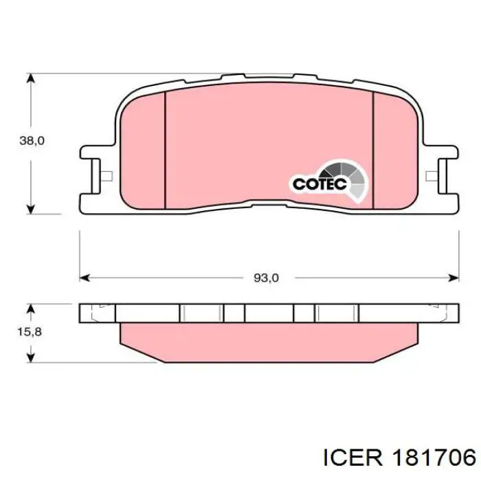 Задні гальмівні колодки Icer 181706 ціна, від 17.10 USD