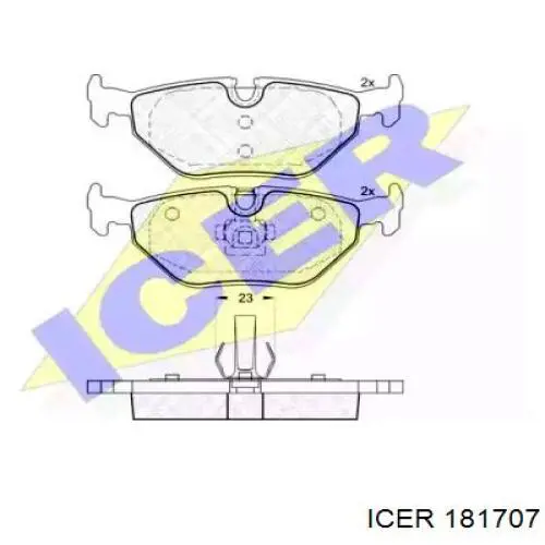 Задні гальмівні колодки Icer 181707 ціна, від 20.65 USD