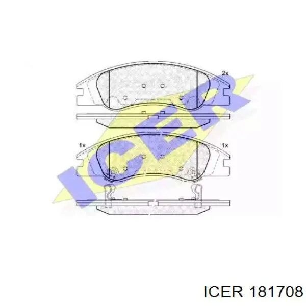 Купити 181708 Icer Колодки гальмівні передні, дискові
