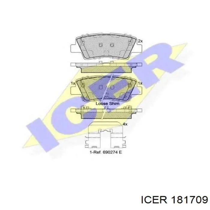 Передні тормозні колодки 181709 Icer