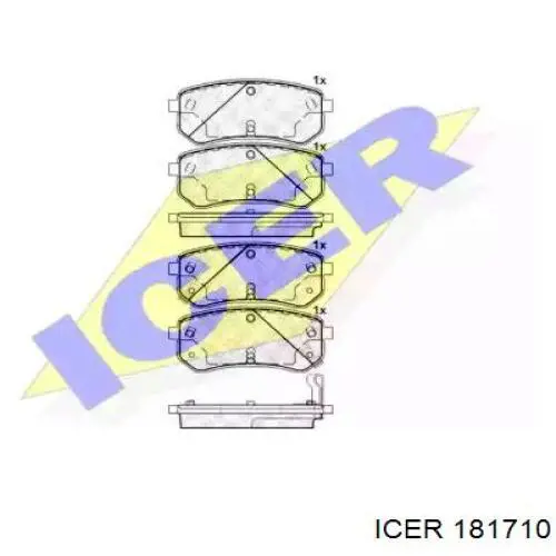 Задні гальмівні колодки 181710 Icer