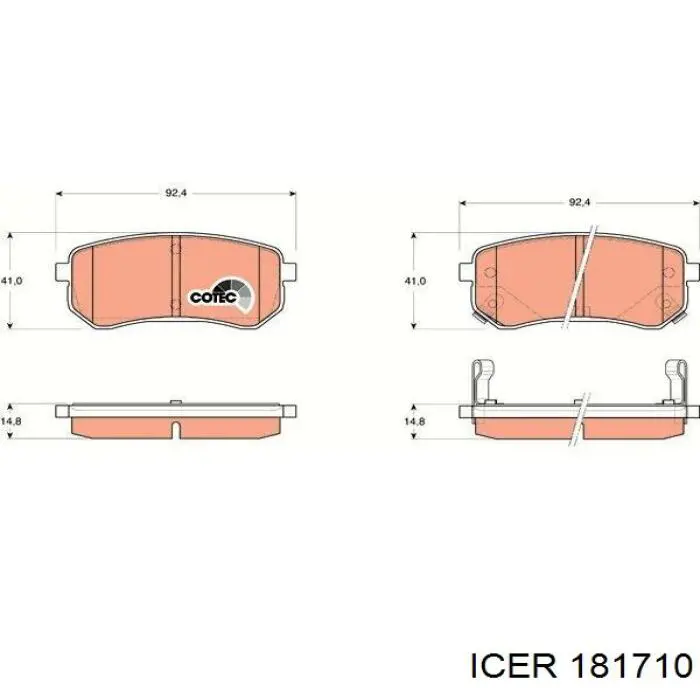 Задні гальмівні колодки Icer 181710 ціна, від 15.10 USD